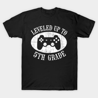 Leveled Up To 5th Grade Gamer Back To School T-Shirt